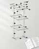 SONGMICS Sušicí stojan, 4 úrovně, s kolečky, 63,5 x 128 x Náhled obrázku produktu 2
