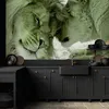 Vlies Fototapete - Lion Tenderness (Green) 100x70 cm Tiere Produktbild-Vorschau 1