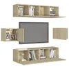 vidaXL 6 tlg. TV Schrank Set Sonoma Eiche Holzwerkstoff - Produktbild-Vorschau 4