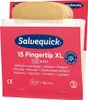 A box of Salvequick Fingertip XL adhesive bandages. Podgląd zdjęcia produktu