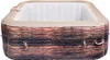An inflatable hot tub with a wood-grain pattern on the exterior. Produktbild-Vorschau
