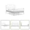 The Living Store Bettgestell Weiß Metall 160x200 cm Produktbild-Vorschau 1