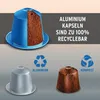 The image displays coffee capsules and information about their recyclability. Voir les images du produit