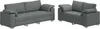 vidaXL Sofa 2 stk. Dunkelgrau Stoff Produktbild-Vorschau 1