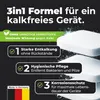 Marketing image showing three white tablets with text overlays describing product features. Produktbild-Vorschau