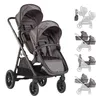 BabyGo Geschwisterwagen DUO, grau/schwarzer Griff Produktbild-Vorschau 1