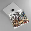 Wanduhr - Quadrat - Glasuhr - Stadt Straße Haus - 40x40cm - Produktbild-Vorschau 2