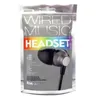 The image shows the retail packaging of a pair of wired headphones. Voir les images du produit