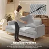 HOMCOM – sofa trzyosobowa z podłokietnikami, tapicerowana Podgląd zdjęcia produktu 7