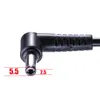 Close-up of a black angled power adapter connector with measurement indicators. Podgląd zdjęcia produktu
