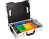 An open storage case with colorful dividers. Produktbild-Vorschau