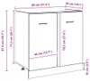 vidaXL Unterschrank für Spüle Schwarz Eiche 80x46x81,5 cm Produktbild-Vorschau 8