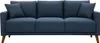 Miliboo - 3-Sitzer-Sofa mit dunkelblauem Stoff und dunklem Produktbild-Vorschau 1