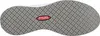 The image shows the sole of a white shoe with a gray, slip-resistant tread pattern. A red oval logo with white text is visible in the center of the sole. Anteprima dell’immagine prodotto