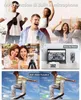 Collage of images showing people using a digital camera and its features. Produktbild-Vorschau