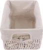 An empty woven basket with a fabric lining and a bow detail. Podgląd zdjęcia produktu