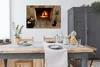 MuchoWow® Poster Feuerstelle in einer Steinwand 120x80 cm - Produktbild-Vorschau 3