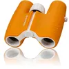 A pair of orange and white binoculars is shown against a white background with a reflection. Náhľad obrázku produktu