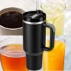 Thermobecher 1,2 L mit Strohhalm Griff Deckel Edelstahl Produktbild-Vorschau 10