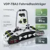 Zadný nosič VDP-TBA3 Nosič bicyklov uzamykateľný 3 bicykle Náhľad obrázku produktu 2