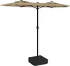 vidaXL Doppel-Sonnenschirm mit LED-Leuchten Taupe 316x145 Produktbild-Vorschau 1