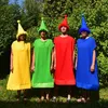 Brettspiel Kostüm nicht ärgern Spielfigur blau für Erwachsene in der Gruppe mit grünem, rotem und gelben Kostüm von Vorne Produktbild-Vorschau