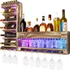 Yorbay Weinregal mit LED-Licht Palette Beflammt Holz, Produktbild-Vorschau 1