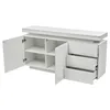 A white sideboard with its doors and drawers open, revealing the interior compartments. Anteprima dell’immagine prodotto