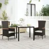 vidaXL Gartenstühle mit Kissen 2 Stk. Poly Rattan Schwarz Produktbild-Vorschau 2