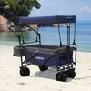 AREBOS Bollerwagen faltbar mit Dach blau| Luxus, XXL Produktbild-Vorschau 2