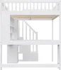 A white loft bed with stairs and storage. Anteprima dell’immagine prodotto