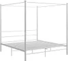 vidaXL Postel se stříškou Bílá kovová 200x200 cm Náhled obrázku produktu 1