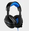 A pair of black and blue gaming headphones. Produktbild-Vorschau