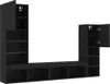 vidaXL 4-tlg. Wohnwand mit LED-Beleuchtung Schwarz Produktbild-Vorschau 6