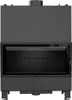 A front view of a black fireplace insert with the doors open. Produktbild-Vorschau