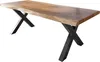 Esstisch Baumkante massiv Akazie natur 240 x 110 X-Gestell Produktbild-Vorschau 1