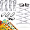 Lacets Élastiques Pour Chaussures, Sans Nœud, Blancs, Lot Voir les images du produit 1