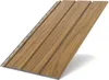 A close-up, angled view of several wood-look plastic panels, likely for wall or ceiling cladding, against a white background. Produktbild-Vorschau