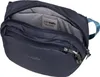 A navy blue hip pack is shown with its main compartment open. Produktbild-Vorschau