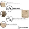 A collage showcasing a chest of drawers with various close-up details of its features and components. Náhled obrázku produktu