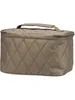 A quilted cosmetic bag with a handle on a white background. Anteprima dell’immagine prodotto