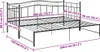 vidaXL Ausziehsofa Bettgestell Schwarz Metall 90x200 cm Produktbild-Vorschau 7