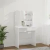 Tavolino da toilette con LED bianco lucido 74,5x40x141 cm Anteprima dell’immagine prodotto 17