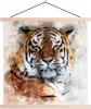 MuchoWow® Textilposter Tiger - Gemälde - Orange 120x120 cm Produktbild-Vorschau 1