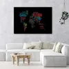 Leinwandbild weltkarte mit ländernamen 90x60 cm Feeby farbe Produktbild-Vorschau 2
