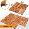 EINFEBEN 11x Holzfliesen 30x30cm Akazienholz Balkonfliesen, Produktbild-Vorschau 4