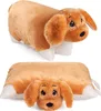 Two views of a plush dog pillow. Náhľad obrázku produktu
