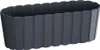 A dark gray planter box with a ribbed texture. Produktbild-Vorschau