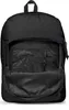 A black Eastpak Pinnacle rucksack with its main compartment open, revealing internal pockets. Produktbild-Vorschau