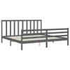 vidaXL Massivholzbett mit Kopfteil Grau 200x200 cm -  Produktbild-Vorschau 6